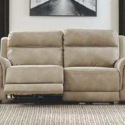 Ashley Furniture Sofas Next-gen Durapella - Sand - 2 Seat Pwr Rec Sofa Adj Hdrest