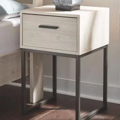 Signature Design By Ashley® Socalle - Natural - 7 Pc. - Dresser, Four Drawer Chest, Three Drawer Chest, Queen Panel Platform Bed Bedroom Sets