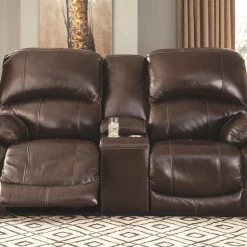 Ashley Furniture Reclining Furniture Hallstrung - PWR REC Loveseat/CON/ADJ HDRST