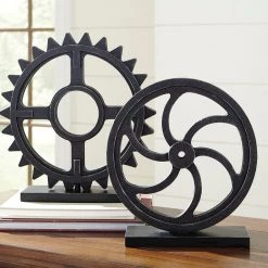 Ashley Furniture Dermot - Antique Black - Sculpture Set (2/cn) Table Decor