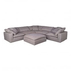 Moe's Home Collection Sectional Pieces Clay Slipper Chair Livesmart Fabric Light Grey