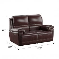 Emerald Home Bernard Dual Power Loveseat And Headrest Kona Brown Loveseats