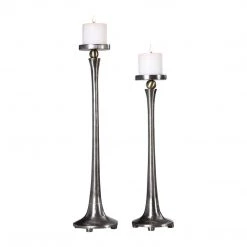 Table Decor Uttermost Aliso Cast Iron Candleholders Set/2