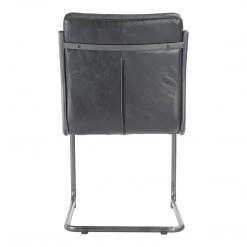 Moe's Home Collection Chairs Ansel Dining Chair Onyx Black Leather-m2