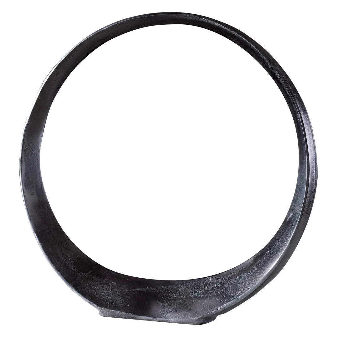 Uttermost Orbits Black Nickel Large Ring Sculpture 4 Uttermost Orbits Black Nickel Large Ring Sculpture
