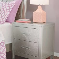 Ashley Furniture Nightstands Olivet - Silver - Two Drawer Night Stand
