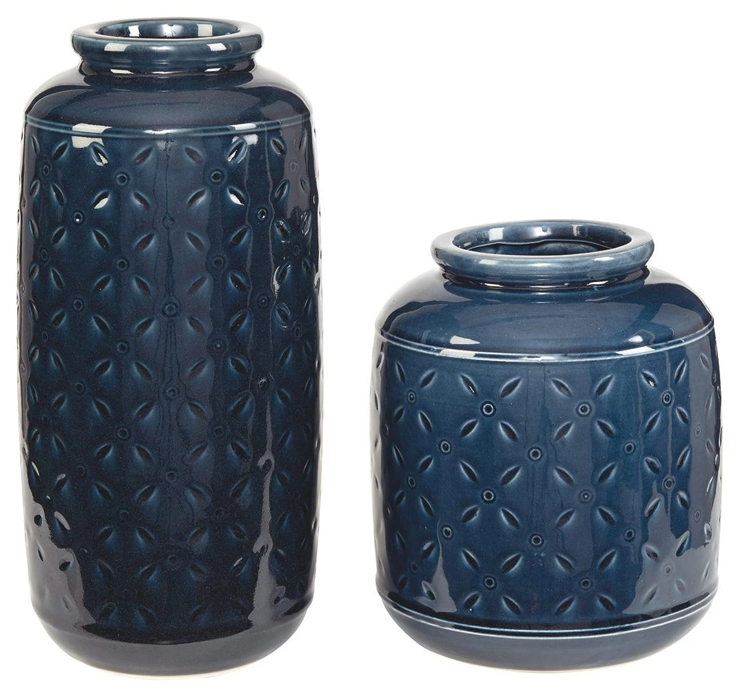 Ashley Furniture Marenda - Navy Blue - Vase Set (2/cn) 3 Ashley Furniture Marenda - Navy Blue - Vase Set (2/cn)
