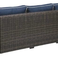 Ashley Furniture Sofas Grasson - Brown/blue - Sofa With Cushion