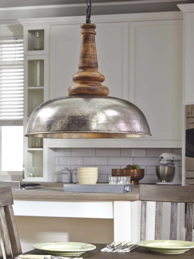 Ashley Furniture Joziah - Antique Silver Finish - Metal Pendant Light (1/cn) Accessories 6 Ashley Furniture Joziah - Antique Silver Finish - Metal Pendant Light (1/cn) Accessories