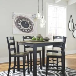 Ashley Furniture Froshburg - Black - Square Counter Tbl Set (5/cn) Dining Room Sets 11 Ashley Furniture Froshburg - Black - Square Counter Tbl Set (5/cn) Dining Room Sets