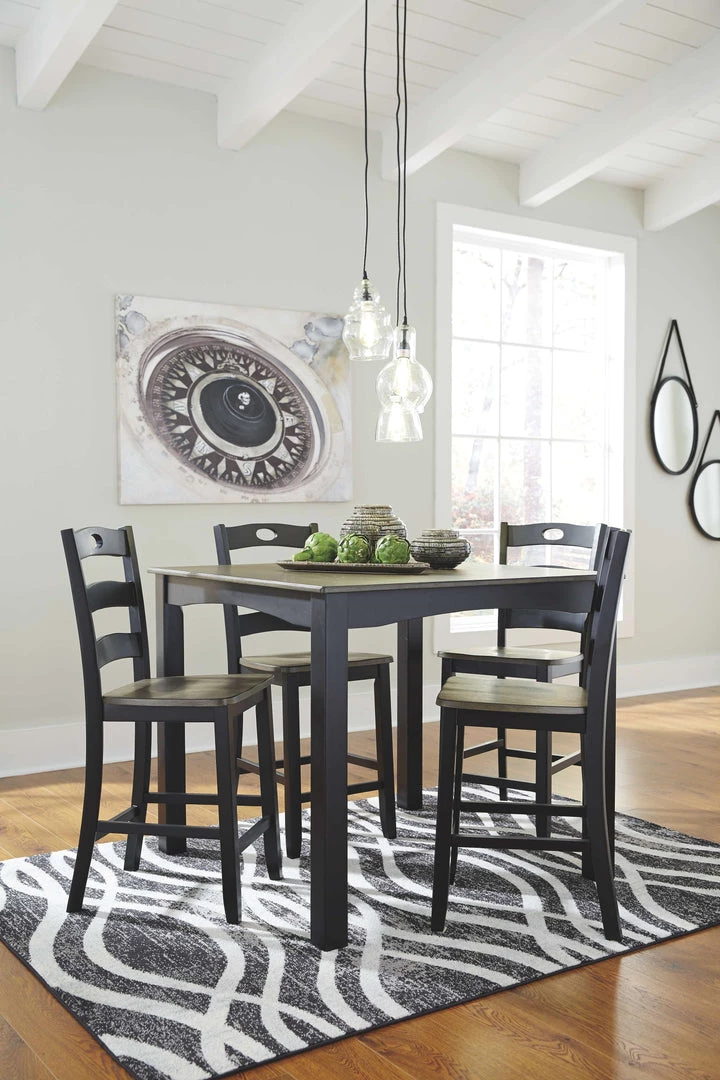 Ashley Furniture Froshburg - Black - Square Counter Tbl Set (5/cn) Dining Room Sets 7 Ashley Furniture Froshburg - Black - Square Counter Tbl Set (5/cn) Dining Room Sets
