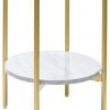 Ashley Furniture Wynora - White/gold - Round End Table