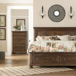 Signature Design By Ashley® Flynnter - Medium Brown - King Panel Bed With 2 Storage Drawers
