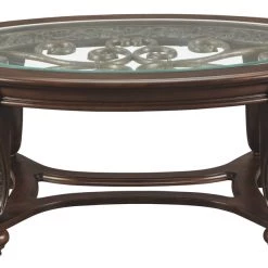 Ashley Furniture Norcastle - Dark Brown - Oval Cocktail Table 12 Ashley Furniture Norcastle - Dark Brown - Oval Cocktail Table