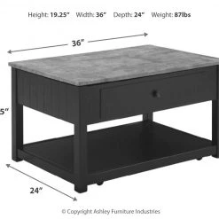 Ashley Furniture Ezmonei - Black/gray - Lift Top Cocktail Table Tables