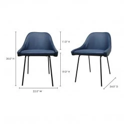 Moe's Home Collection Blaze Dining Chair Blue
