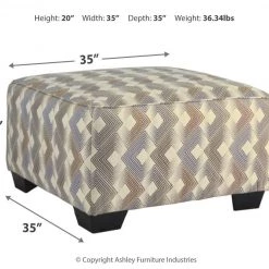 Ashley Furniture Eltmann - Slate - Oversized Accent Ottoman