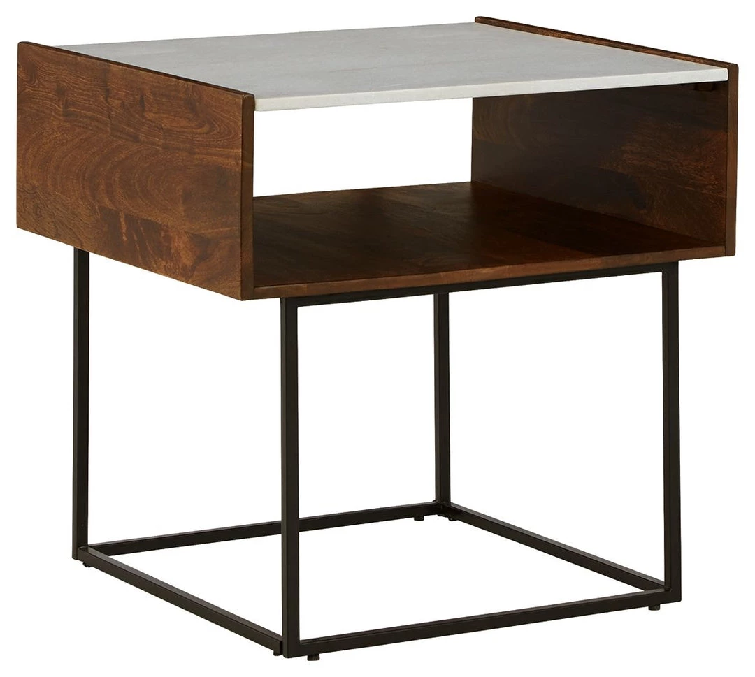 Ashley Furniture Tables Rusitori - Brown / Beige / White - Rectangular End Table 3 Ashley Furniture Tables Rusitori - Brown / Beige / White - Rectangular End Table