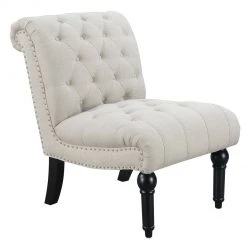 Emerald Home Hutton II Tufted Chair, Ivory
