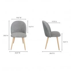 Moe's Home Collection Clarissa Dining Chair Grey-m2 14 Moe's Home Collection Clarissa Dining Chair Grey-m2