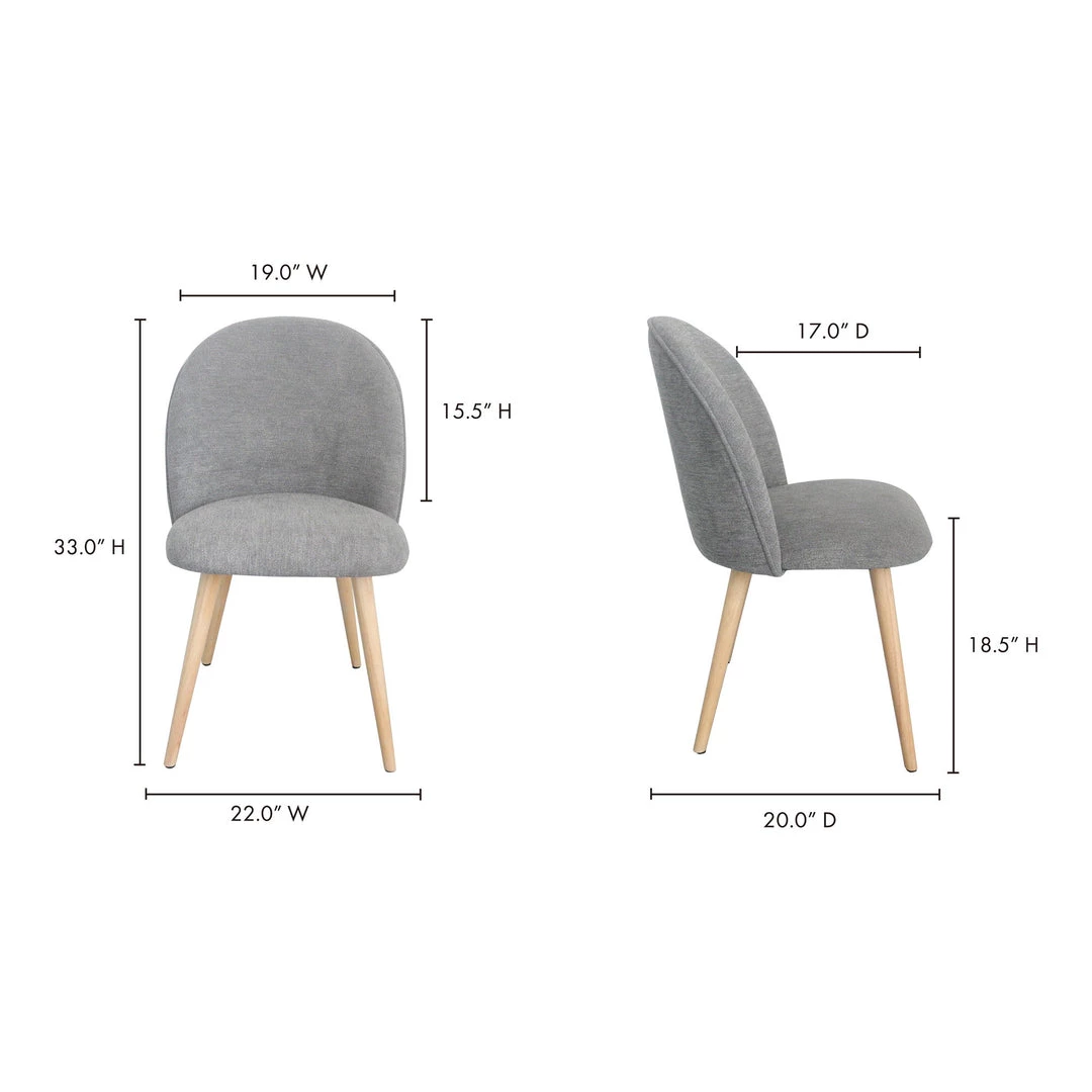 Moe's Home Collection Clarissa Dining Chair Grey-m2 8 Moe's Home Collection Clarissa Dining Chair Grey-m2