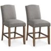 Ashley Furniture Aleeda - Brown/gray - Upholstered Barstool (2/cn) 2 Ashley Furniture Aleeda - Brown/gray - Upholstered Barstool (2/cn)