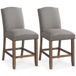 Ashley Furniture Aleeda - Brown/gray - Upholstered Barstool (2/cn)