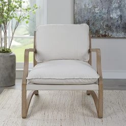 Uttermost Melora Solid Oak Accent Chair Chairs