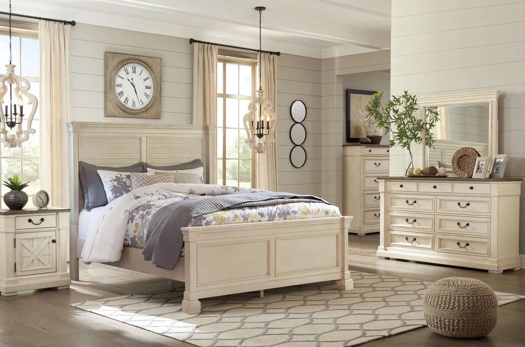 Signature Design By Ashley® Bedroom Sets Bolanburg - Two-tone - Dresser, Mirror, Panel Bed 3 Signature Design By Ashley® Bedroom Sets Bolanburg - Two-tone - Dresser, Mirror, Panel Bed
