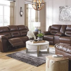 Signature Design By Ashley® Reclining Furniture Stoneland - Reclining Sofa, Double Reclining Loveseat With Console