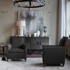 Uttermost Darick Charcoal Armchair Chairs