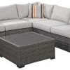 Ashley Furniture Cherry - Gray - Loveseatsec/otto/tbl Set(4/cn)