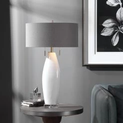 Uttermost Laurie White Ceramic Table Lamp