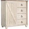 Ashley Furniture Willowton - Whitewash - Dressing Chest Chests