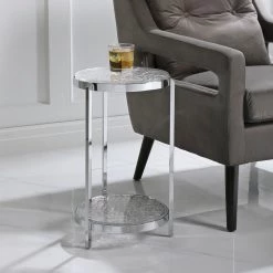 Uttermost Clarence Textured Glass Accent Table