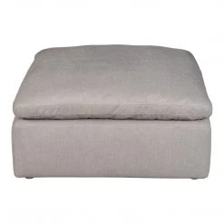 Moe's Home Collection Ottomans Terra Condo Ottoman Livesmart Fabric Light Grey