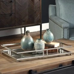 Uttermost Rafaela Silver Tray Table Decor