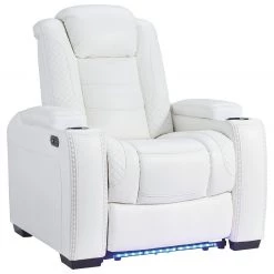 Signature Design By Ashley® Party - White - Pwr Recliner/adj Headrest Chairs
