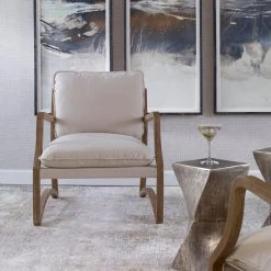 Uttermost Melora Solid Oak Accent Chair Chairs