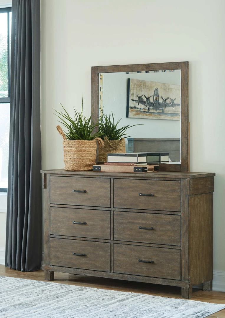 Signature Design By Ashley® Shamryn - Grayish Brown - 3 Pc. - Dresser, Mirror, Queen Panel Bed 8 Signature Design By Ashley® Shamryn - Grayish Brown - 3 Pc. - Dresser, Mirror, Queen Panel Bed