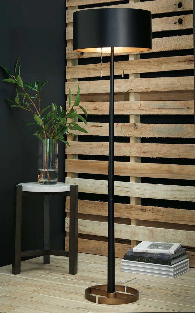 Ashley Furniture Accessories Amadell - Black/gold Finish - Metal Floor Lamp (1/cn) 6 Ashley Furniture Accessories Amadell - Black/gold Finish - Metal Floor Lamp (1/cn)