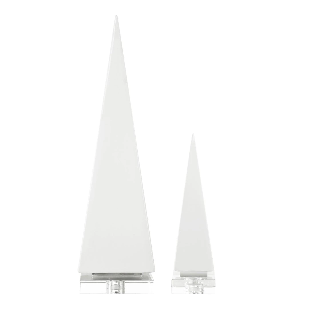 Uttermost Great Pyramids Sculpture In White, S/2 3 Uttermost Great Pyramids Sculpture In White, S/2