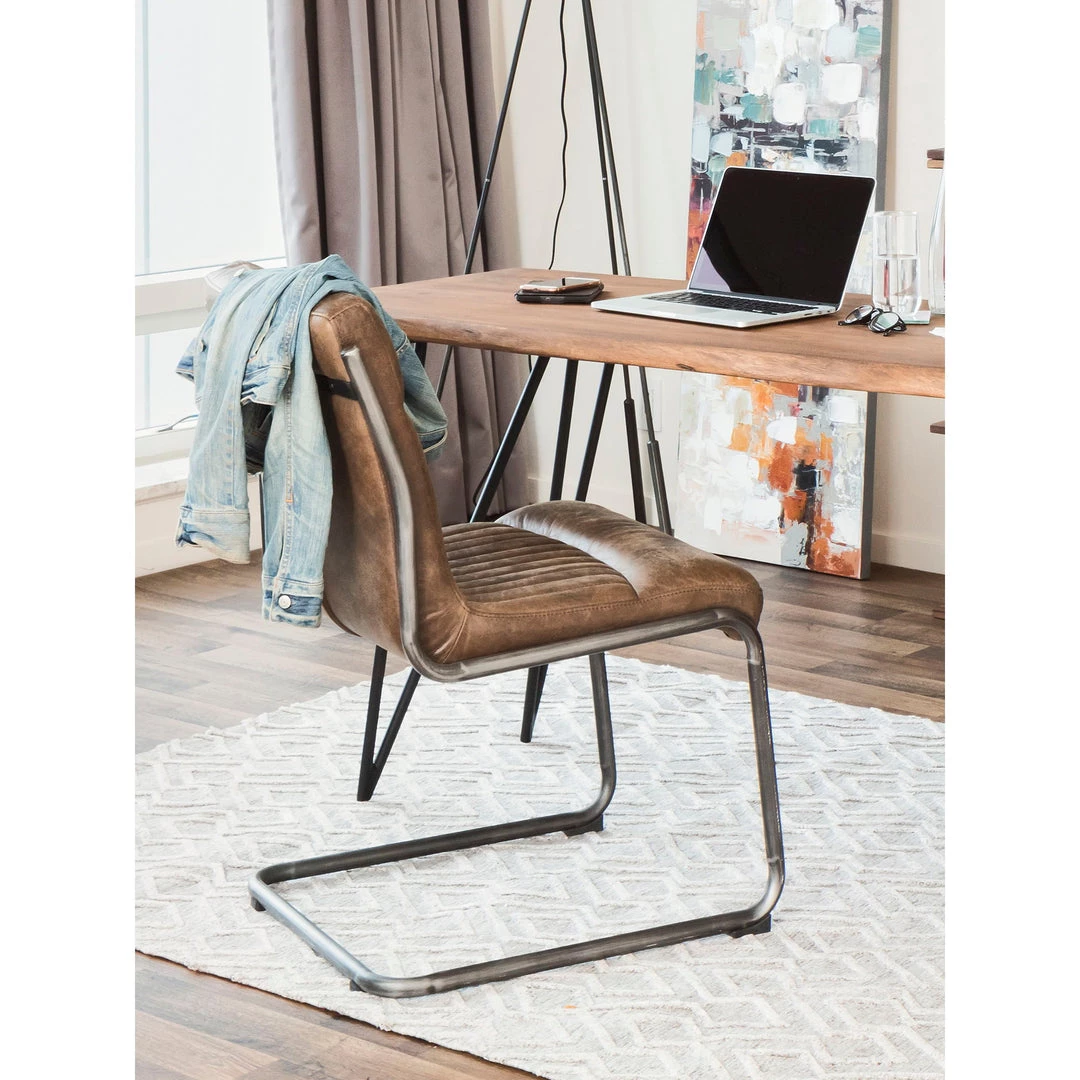 Moe's Home Collection Ansel Dining Chair Grazed Brown Leather-m2 8 Moe's Home Collection Ansel Dining Chair Grazed Brown Leather-m2