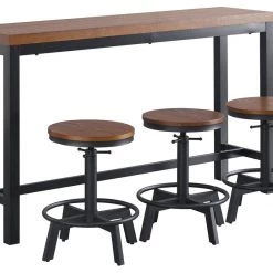 Ashley Furniture Dining Room Sets Quinidad - Black/brown - Rect Drm Counter Tbl Set(4/cn)