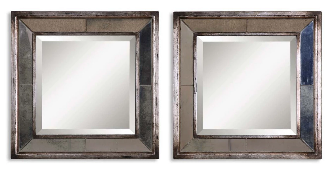 Accessories Uttermost Davion Squares Silver Mirror Set/2 3 Accessories Uttermost Davion Squares Silver Mirror Set/2