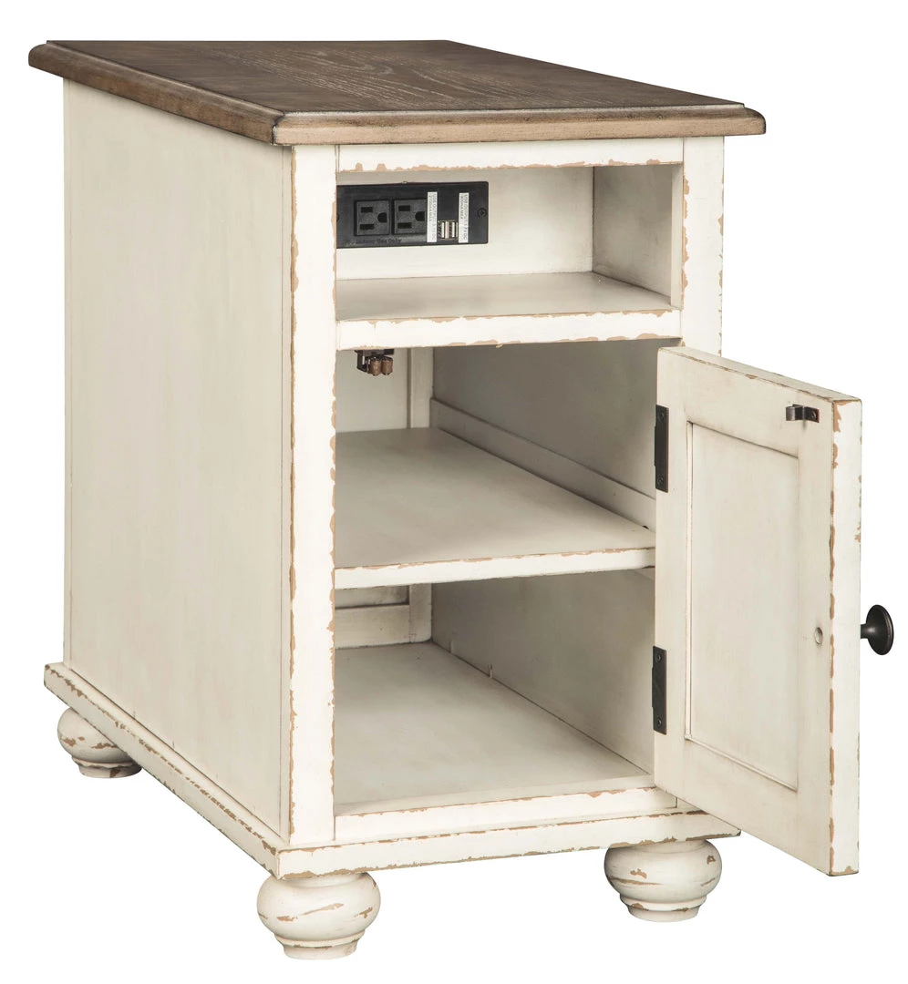 Ashley Furniture Realyn - White/brown - Chair Side End Table - Ac / Usb 9 Ashley Furniture Realyn - White/brown - Chair Side End Table - Ac / Usb
