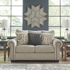 Signature Design By Ashley® Zarina - Jute - 3 Pc. - Sofa, Loveseat, Swivel Accent Chair