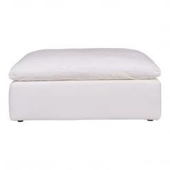 Moe's Home Collection Ottomans Clay Ottoman Livesmart Fabric White