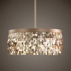 Accessories Uttermost Tillie 3 Light Textured Gold Pendant