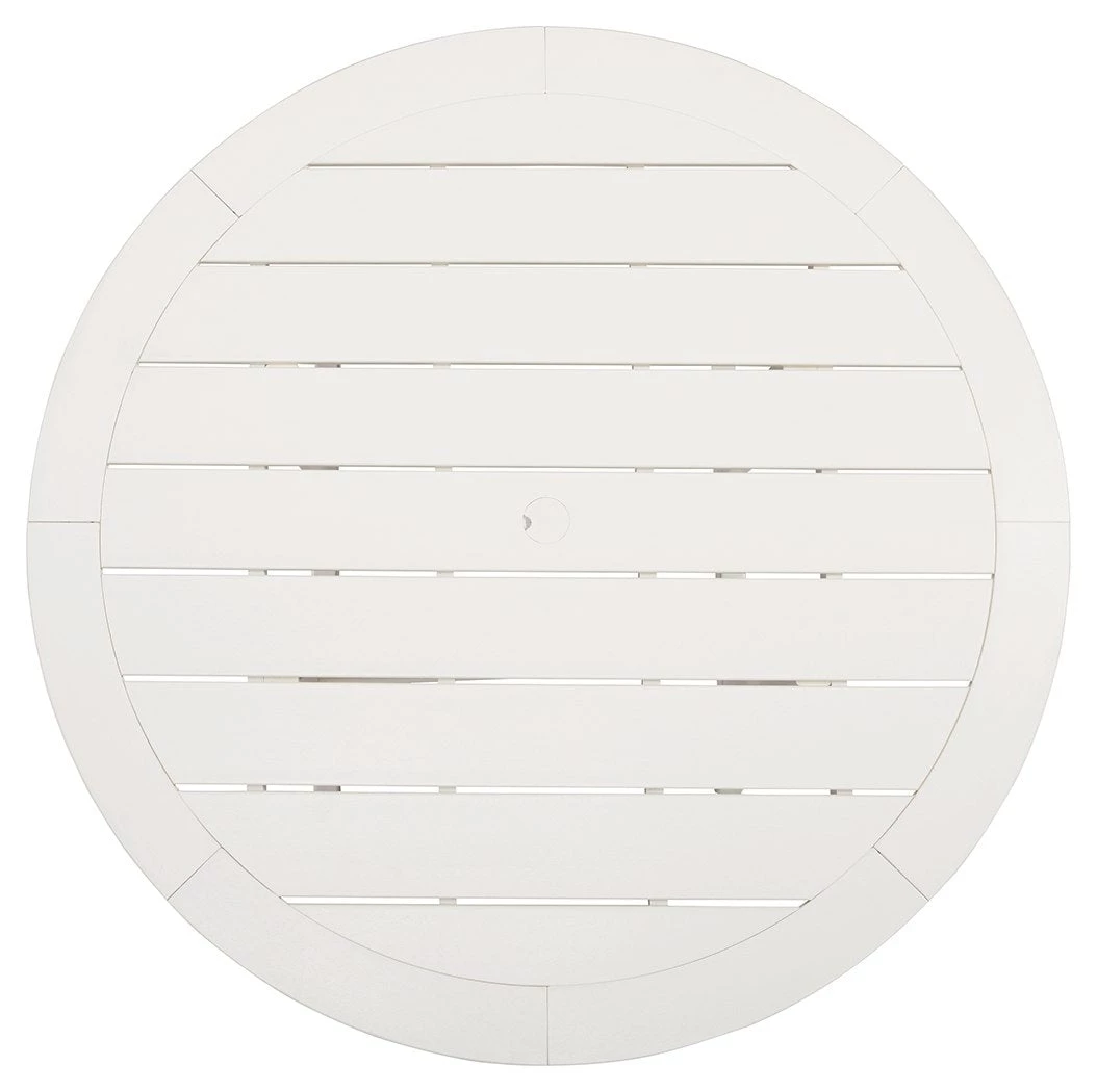 Signature Design By Ashley® Tables Crescent Luxe - White - Round Dining Table W/umb Opt 5 Signature Design By Ashley® Tables Crescent Luxe - White - Round Dining Table W/umb Opt